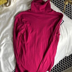 J. Crew Vibrant Berry/Burgundy Featherweight Turtleneck Top